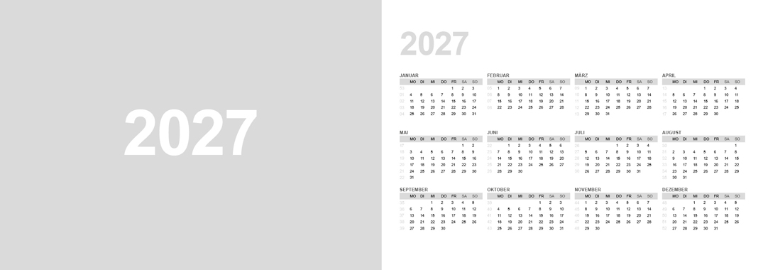 Monatskalender Vorlage 2027