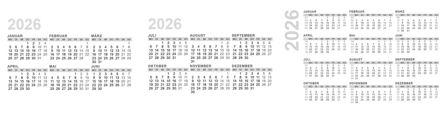 Taschenkalender Vorlage 2026