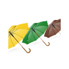 Regenschirm mit Holzgriff Stockschirm mit Echtholzgriff in Gelb, Grün und Braun.