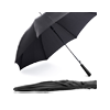 Regenschirm mit geradem Griff Der Stockschirm kann mit dem Schließband und Klettverschluss geschlossen werden.