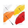 Regenschirm mit geradem Griff Sie können zwischen acht verschiedenen Grundfarben wählen. Stockschirm in Orange, Rot, Gelb und Weiß.