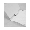 Der Notizblock passt in jede Tasche und ist selbst im offenen Format sehr handlich.