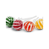 Lollipops mit Banderole Die Lollis gibt es in den sorten Limone, Kirsch, Apfelsine und Zitrone.