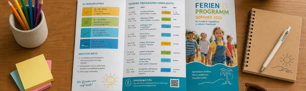 Falzflyer Ferienprogramm