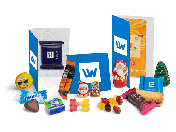 Klappkarten mit Süßigkeiten