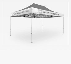 Falt-Pavillon drucken, System und Druck