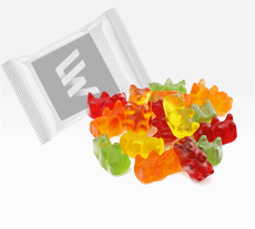 Süße Werbung Fruchtgummis