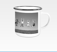 Robuste Emaille Tasse, bedruckt