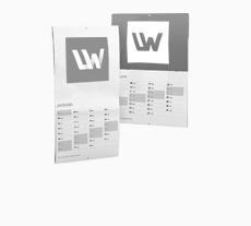 Monatskalender mit Klammerheftung