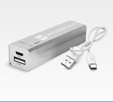 Powerbank Aluminium mit 2200 mAh