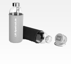 Glasflaschen mit Neoprenhülle