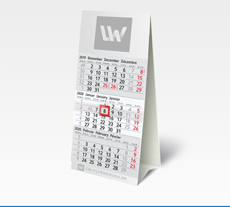 3-Monats-Tischkalender als Aufsteller drucken
