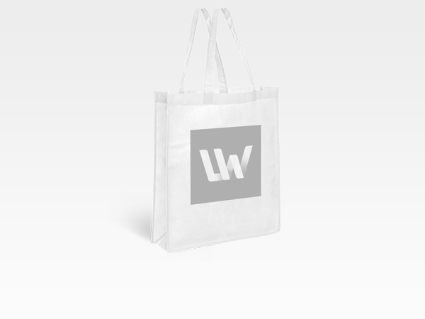 Non-Woven mit Bodenfalte, langem Henkel
