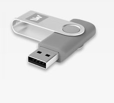 Elektronische Werbeartikel USB-Sticks farbig mit Aluminiumbügel