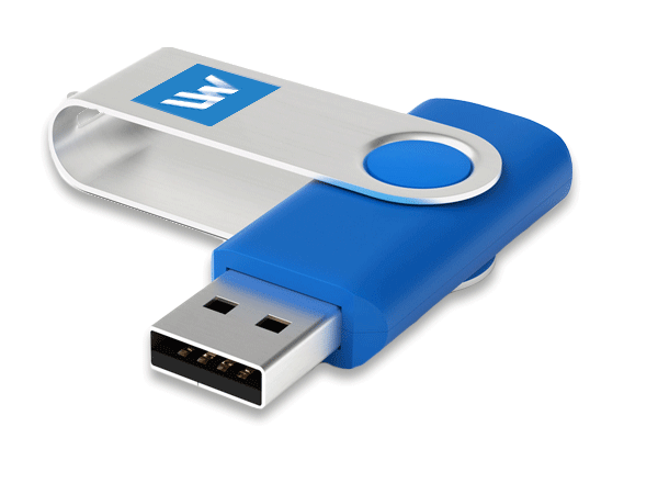 USB-Sticks farbig mit Aluminiumbügel