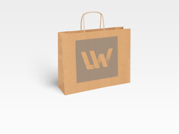 Papiertasche mit Kordeln, 34 x 24 x 10 cm