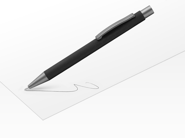 Kugelschreiber bis 500 Stück Kugelschreiber Gray mit Soft Touch